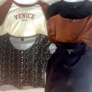 5pc Crop Top Lot-Cute for casual spring/summer wear Sz Small